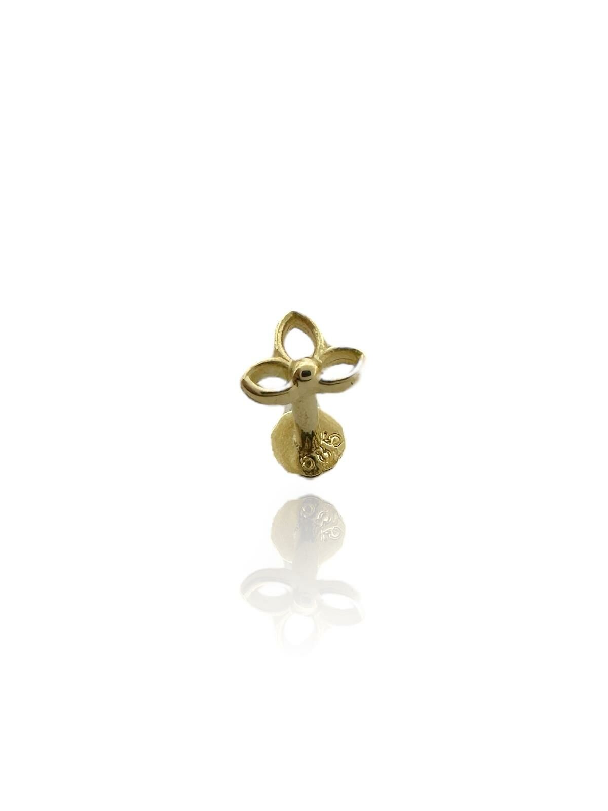 Lotus Çiçeği Tragus Küpe 14 Ayar Altın