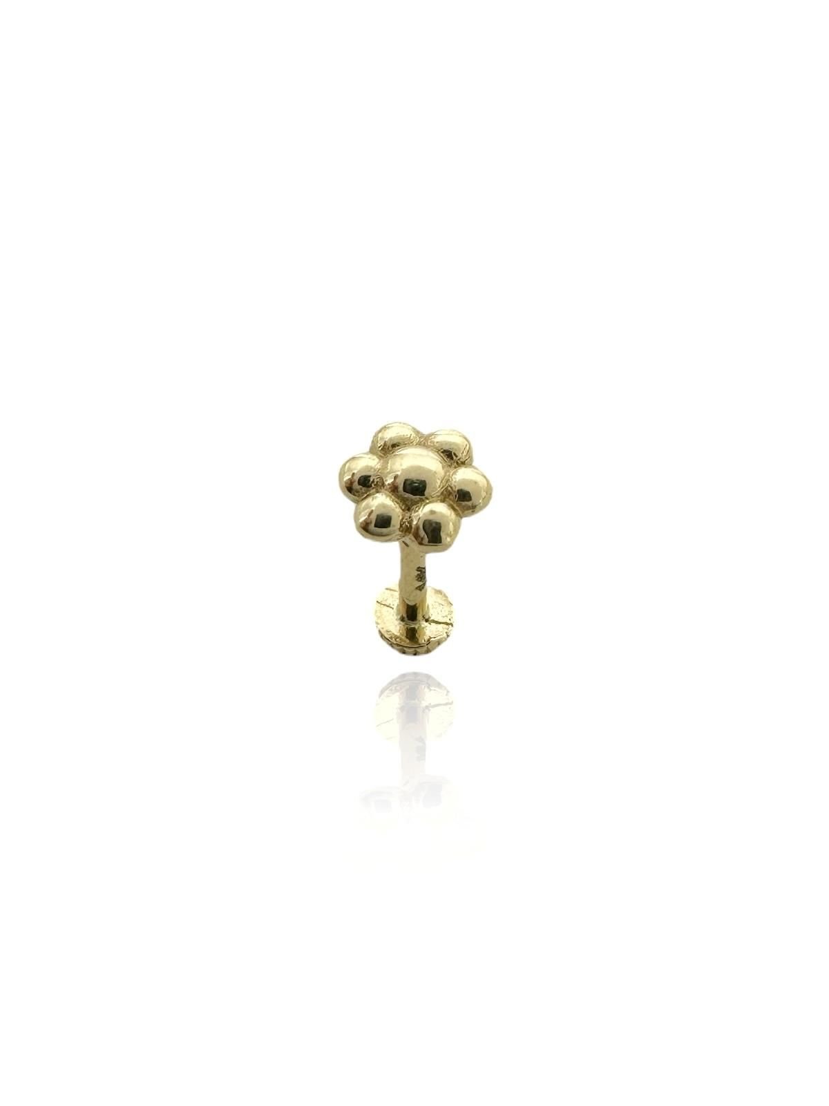 Papatya Taşsız Tragus Küpe 14 Ayar Altın