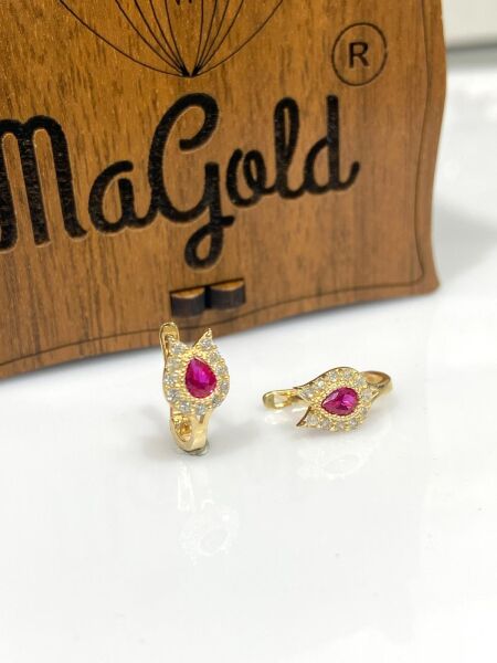 8 Ayar Altın Lale Modeli Bebek Çocuk Küpesi Küpe