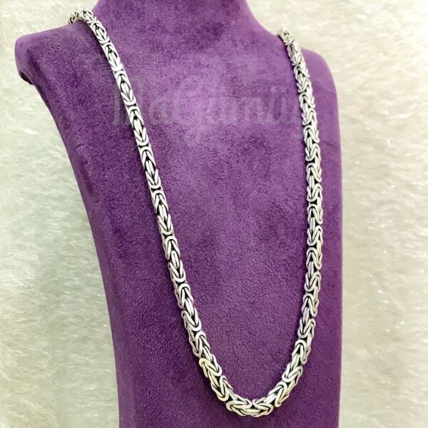 Kral Zinciri Kalın Köşeli Gümüş Erkek Zincir