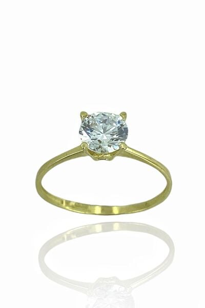 8 Ayar Altın Tektaş Yüzük