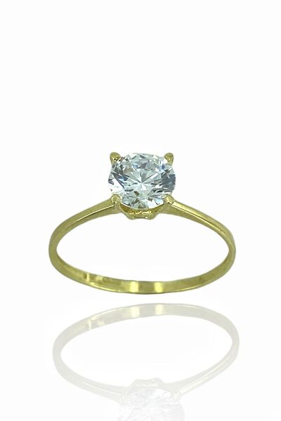 8 Ayar Altın Tektaş Yüzük