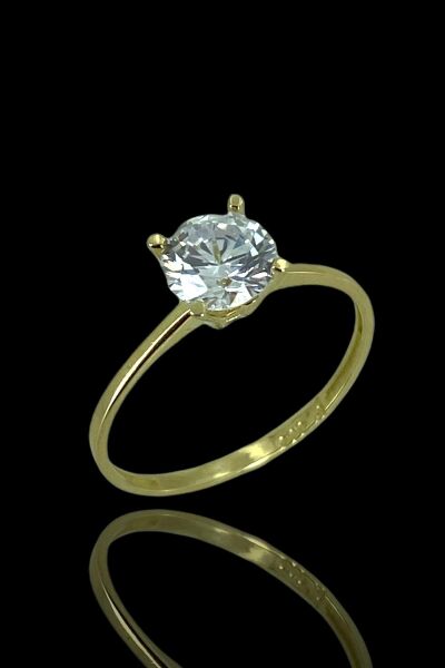 8 Ayar Altın Tektaş Yüzük