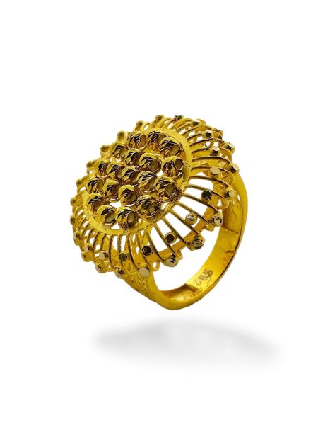 Dorika Toplu Maraş Telkari İşçiliği Mekik Altın Yüzük 14 Ayar