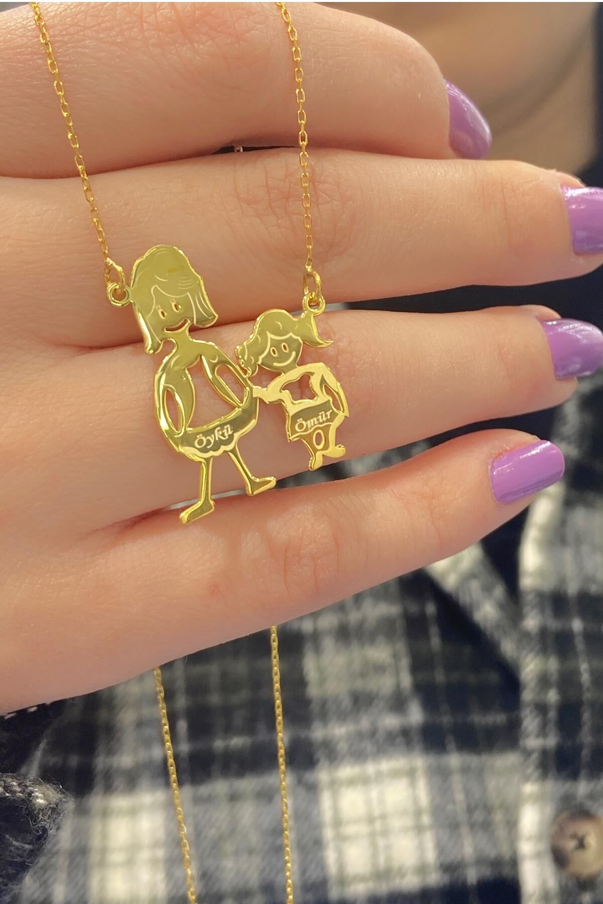 Anne Kız Erkek Çocuk İsimli 925 Gümüş Kolye