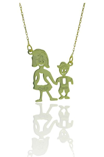 Anne Kız Erkek Çocuk İsimli 925 Gümüş Kolye