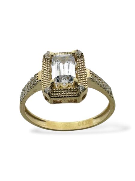 Tek Baget Sade Zarif Şık 8 Ayar Altın Yüzük