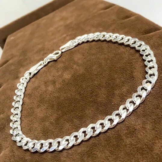 Gurmet 5 mm Klasik Gümüş Zincir Erkek Bileklik