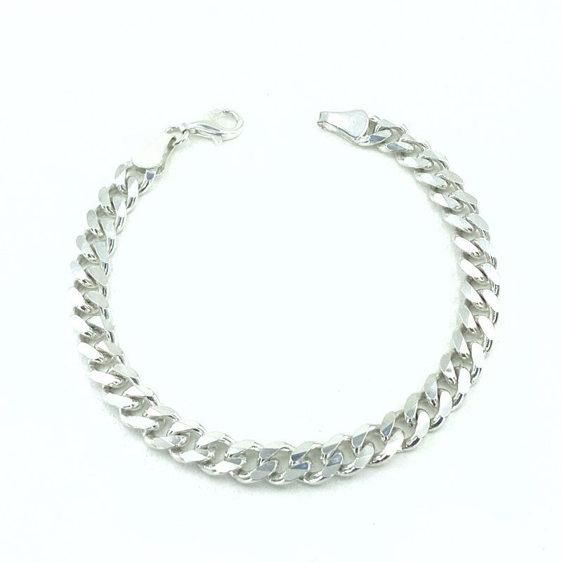 Gurmet 8 mm Klasik Gümüş Kalın Zincir Erkek Bileklik