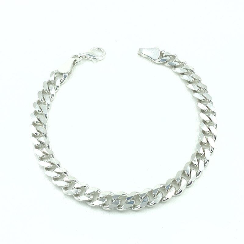 Gurmet 8 mm Klasik Gümüş Kalın Zincir Erkek Bileklik