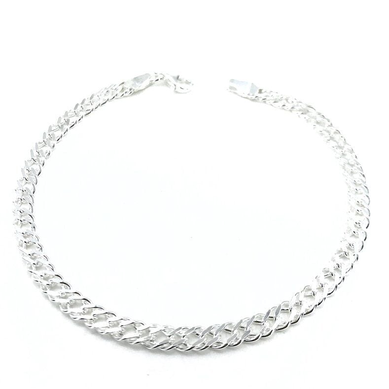 Klasik Sade Kibar Şık Örgülü  Gümüş Erkek Bileklik