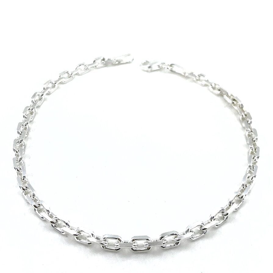 Efsane Tasarım Halka Halka Köşeli Örgü Gümüş Erkek Bileklik