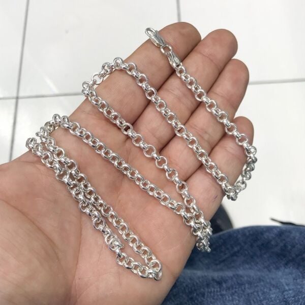 Yuvarlak Halka Halka Spor 20 gr 60 cm Gümüş Erkek Kolye Zincir