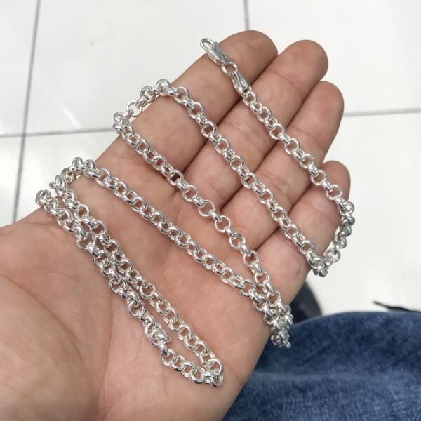 Yuvarlak Halka Halka Spor 20 gr 60 cm Gümüş Erkek Kolye Zincir