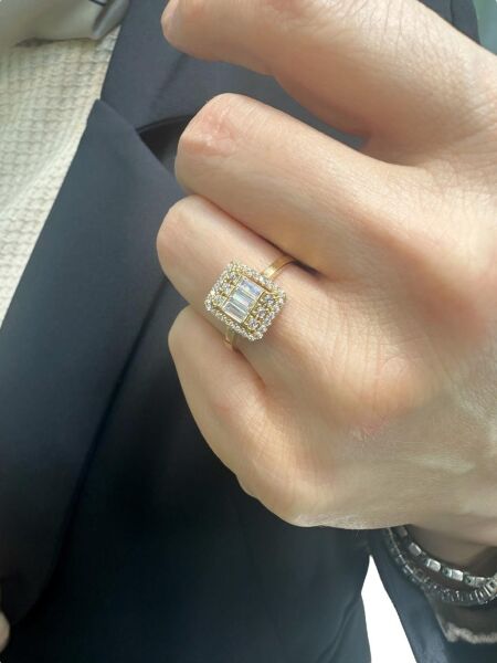 Parçalı Baget Sade Zarif 8 Ayar Altın Yüzük