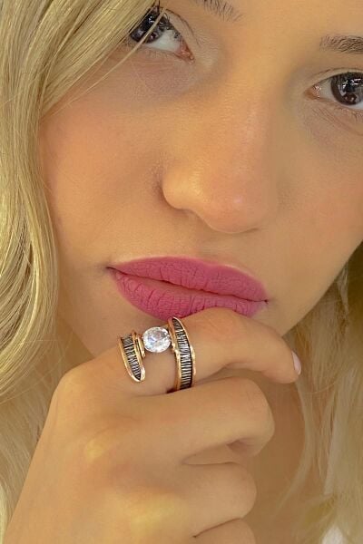 El Üretim Sarmaşık Zirkon Taş 925 Gümüş Yüzük