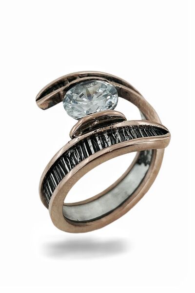 El Üretim Sarmaşık Zirkon Taş 925 Gümüş Yüzük