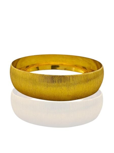 22 Ayar Altın Kaplama 15 mm Düz Simli Model 925 Ayar Gümüş Bilezik