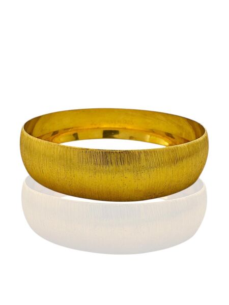 22 Ayar Altın Kaplama 15 mm Düz Simli Model 925 Ayar Gümüş Bilezik