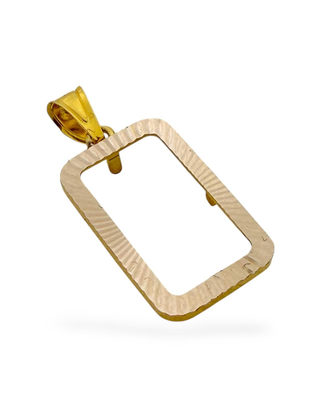 1 Gr 24 Ayar Külçe Çerçevesi Kolye Ucu Altınsız