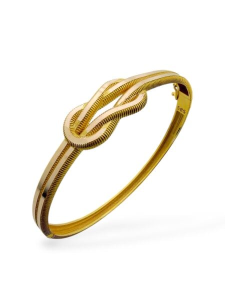 Aşk Düğümü Üst Kalite 14 Ayar Altın Kelepçe Bilezik Bileklik