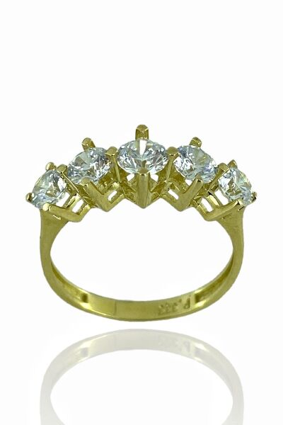 8 Ayar Altın Beş Taş Yüzük