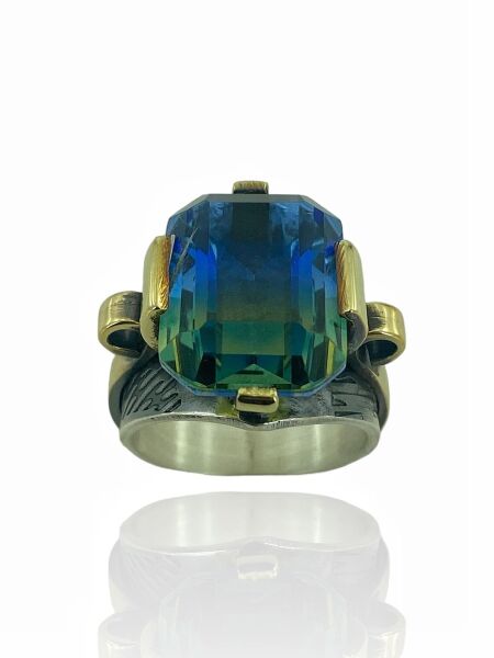 El Üretim Doğal Alexandrite Taş Otantik 925 Ayar Gümüş Yüzük