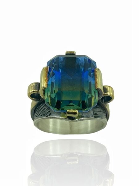 El Üretim Doğal Alexandrite Taş Otantik 925 Ayar Gümüş Yüzük