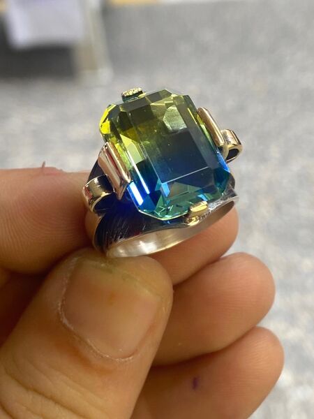 El Üretim Doğal Alexandrite Taş Otantik 925 Ayar Gümüş Yüzük