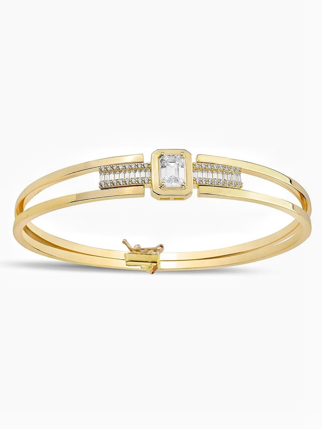 Pırlanta Model Tek Baget Sıvama Altın Bileklik Bilezik