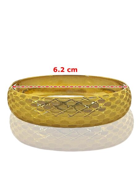 7.00 Gr (1.5 cm) Kesme Baklava Bombeli Model Altın Bilezik 8 Ayar