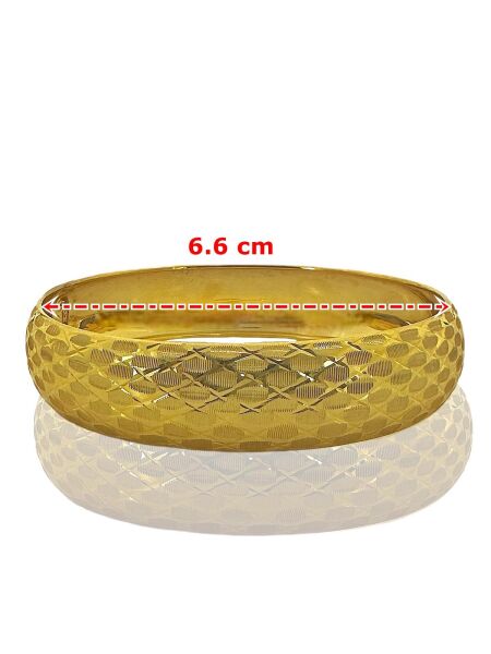 7.00 Gr (1.5 cm) Kesme Baklava Bombeli Model Altın Bilezik 8 Ayar
