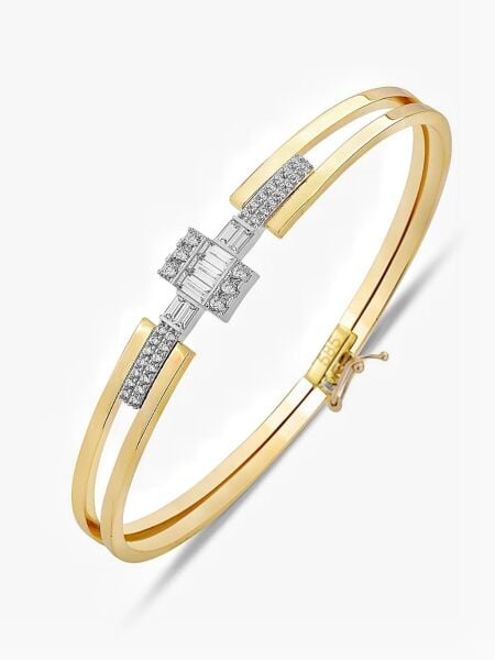 Tek Baget Sade Zarif Kaburga Kelepçe 14 Ayar Altın Bilezik Bileklik