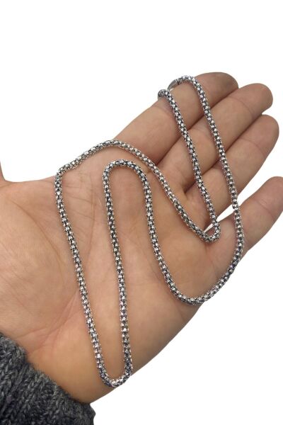 Pop Corn Çağatay Zinciri Kalın 3.2 mm 925 Gümüş Kolye