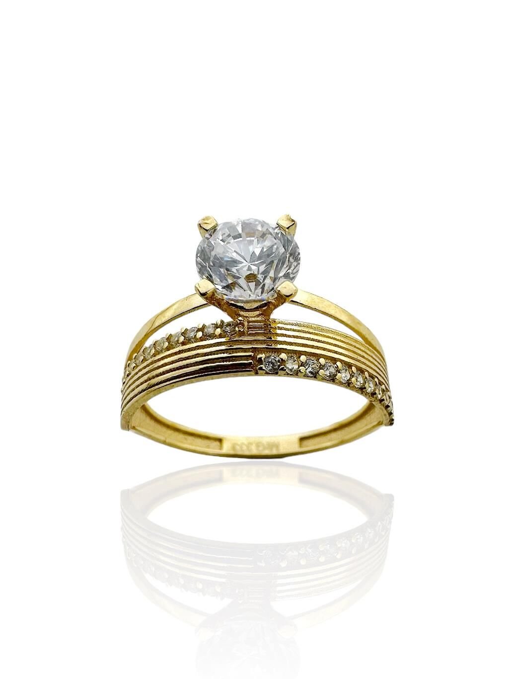 Tek Taş Alyans İkili Tvin Model 8 Ayar Altın Yüzük