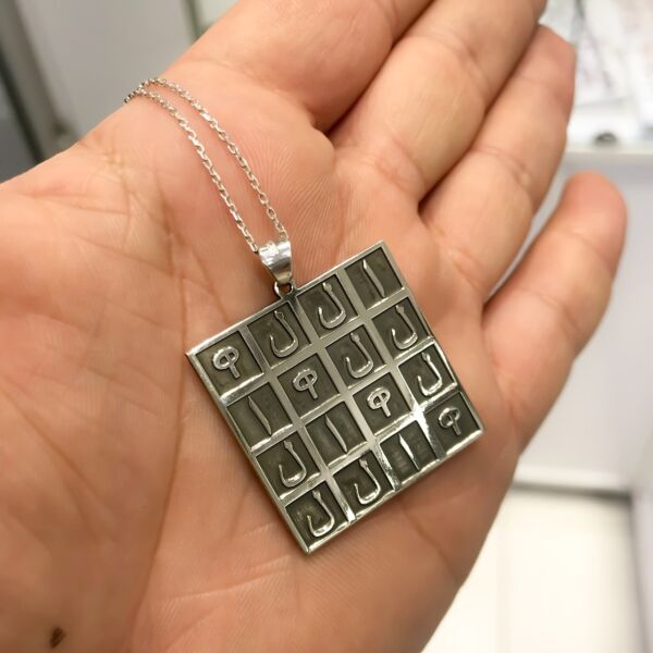 Ebcet Dualı Madalyon Gümüş Kolye