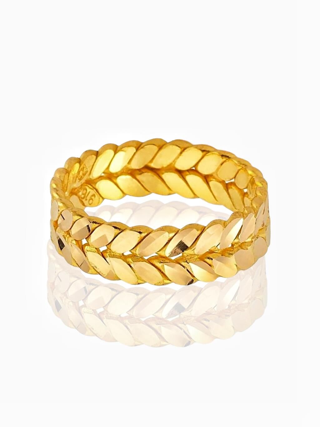 22 Ayar Altın Başak Burma Modeli 6 mm Unisex Alyans Yüzük