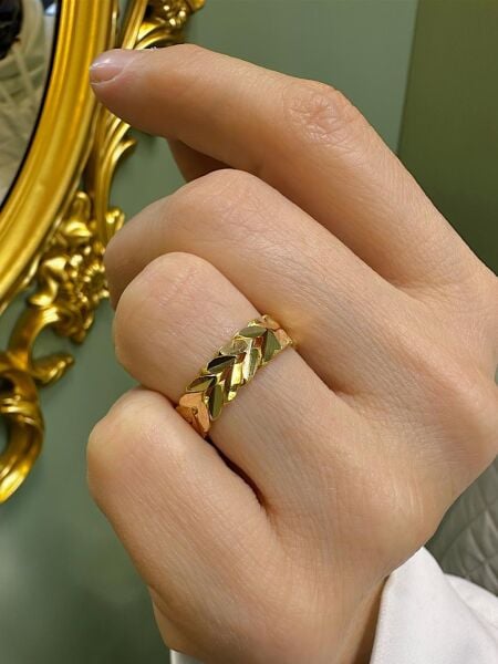 22 Ayar Altın Başak Burma Modeli 6 mm Unisex Alyans Yüzük