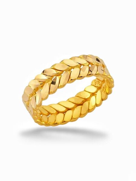 22 Ayar Altın Başak Burma Modeli 6 mm Unisex Alyans Yüzük