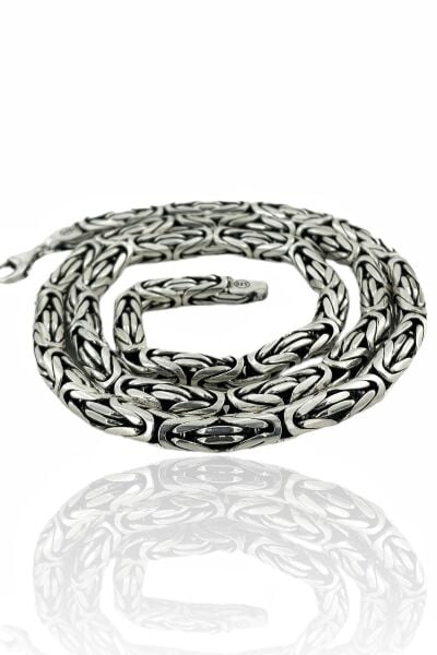 7 mm 70 cm 155 gr Düz Kral Zinciri 925 Gümüş Kolye