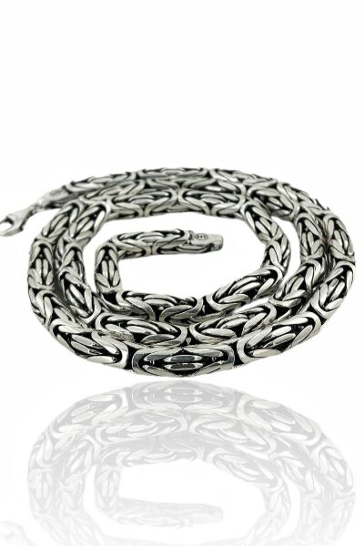 7 mm 70 cm 155 gr Düz Kral Zinciri 925 Gümüş Kolye