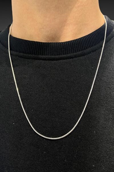 İnce 60 cm Tilki Kuyruğu 925 Gümüş Kolye