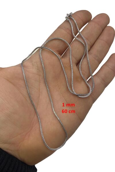 İnce 60 cm Tilki Kuyruğu 925 Gümüş Kolye