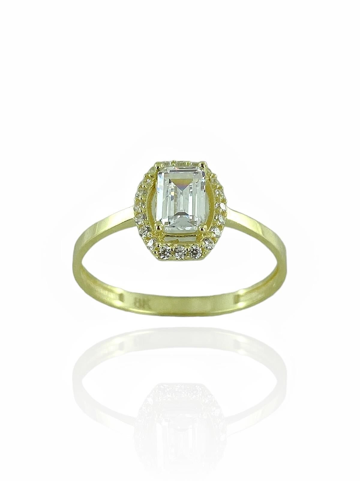 8 Ayar Altın Minik Baget Taşlı Yüzük