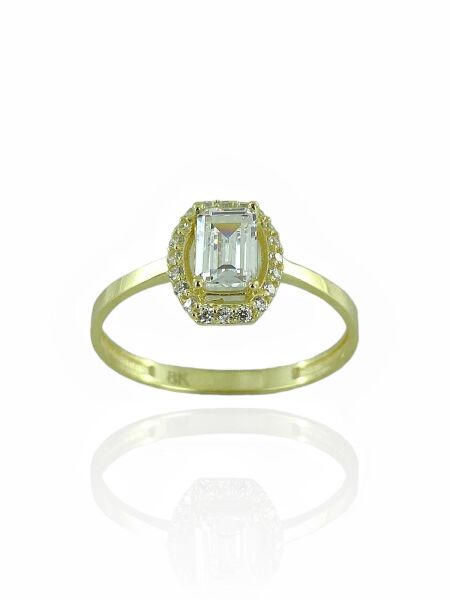 8 Ayar Altın Minik Baget Taşlı Yüzük