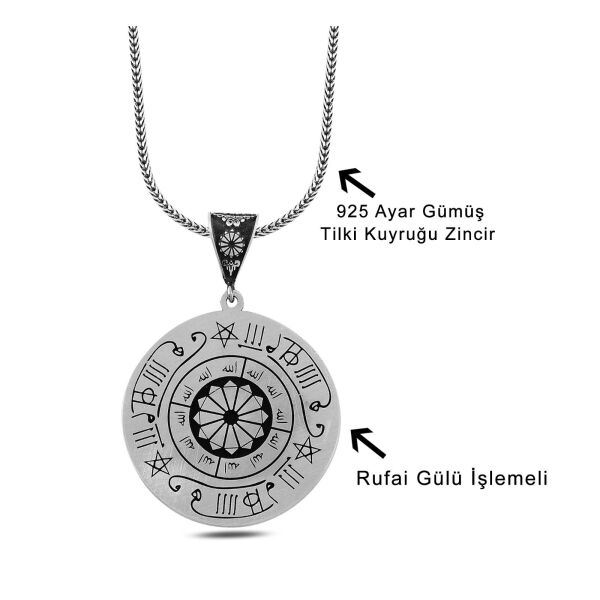 Rufailik Rufai Gülü Dualı 60 cm 925 Gümüş Kolye