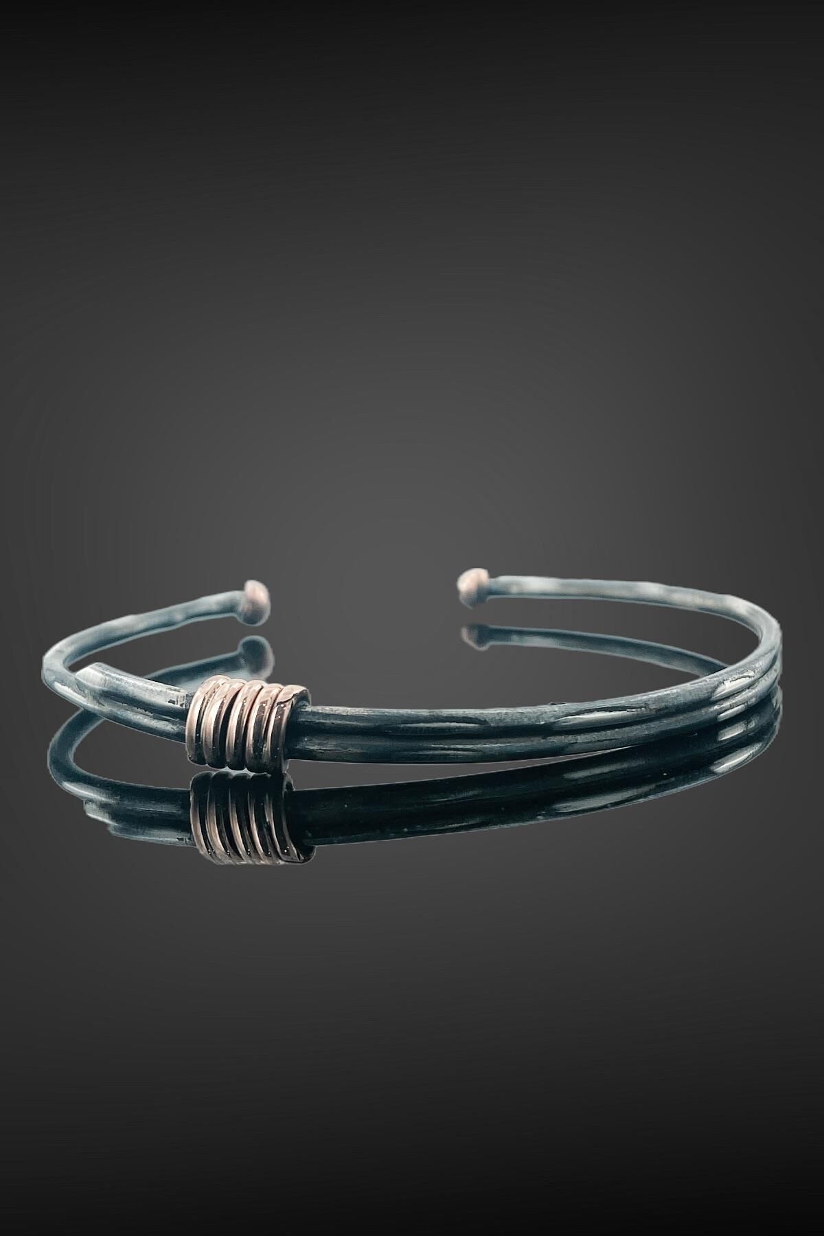 El Üretim Otantik Kelepçe Bilezik 925 Gümüş Erkek Bileklik