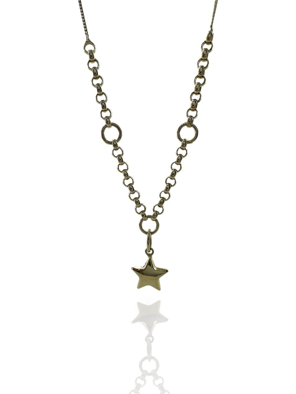Yıldız Sallantılı Spot Gurmet Doch Zincir 14 Ayar Altın Kolye