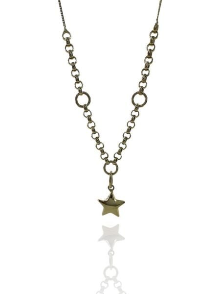 Yıldız Sallantılı Spot Gurmet Doch Zincir 14 Ayar Altın Kolye