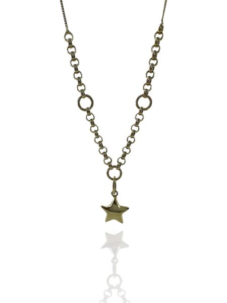 Yıldız Sallantılı Spot Gurmet Doch Zincir 14 Ayar Altın Kolye